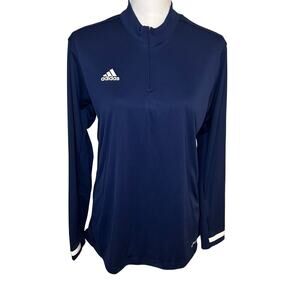 Adidas NWT team 19  aeroready women's blue long sleeve quarter zip size L